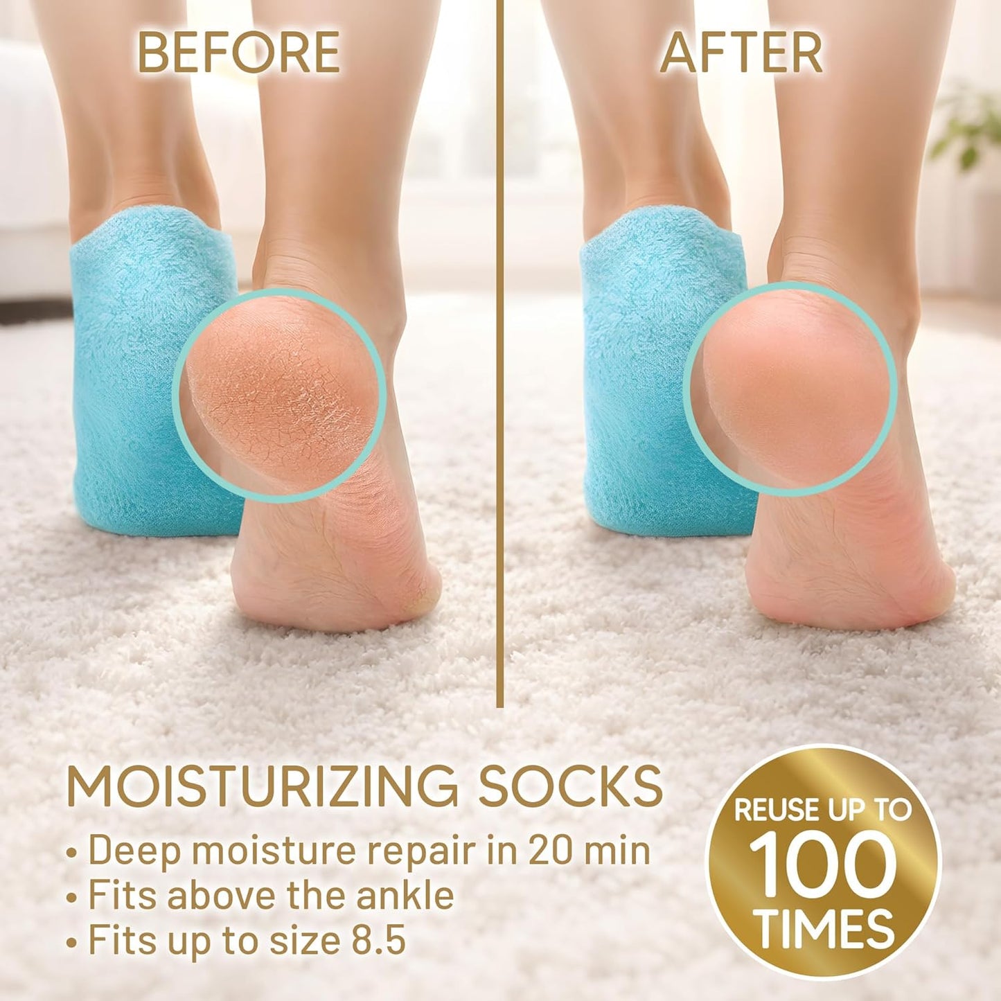 Moisturizing Gel Aloe Socks | B09CWY4RF5 | U.S. Only