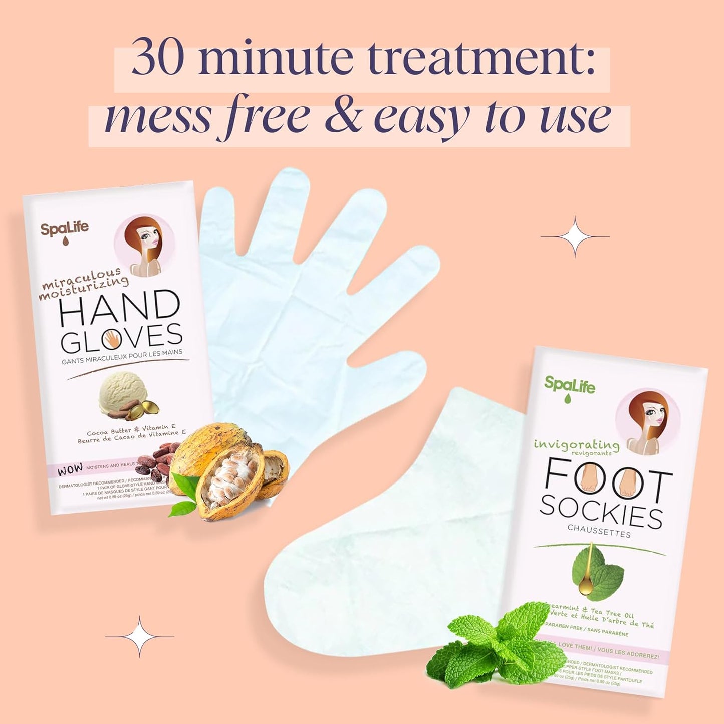 SpaLife Moisturizing Hand Gloves & Foot Mask Socks | B0B89RF6NM | U.S. & CANADA