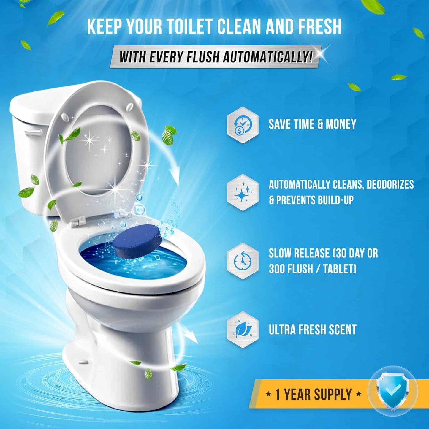 ACTIVE Automatic Toilet Bowl Cleaner Tablets | B0D8N8334G | U.S. & Canada