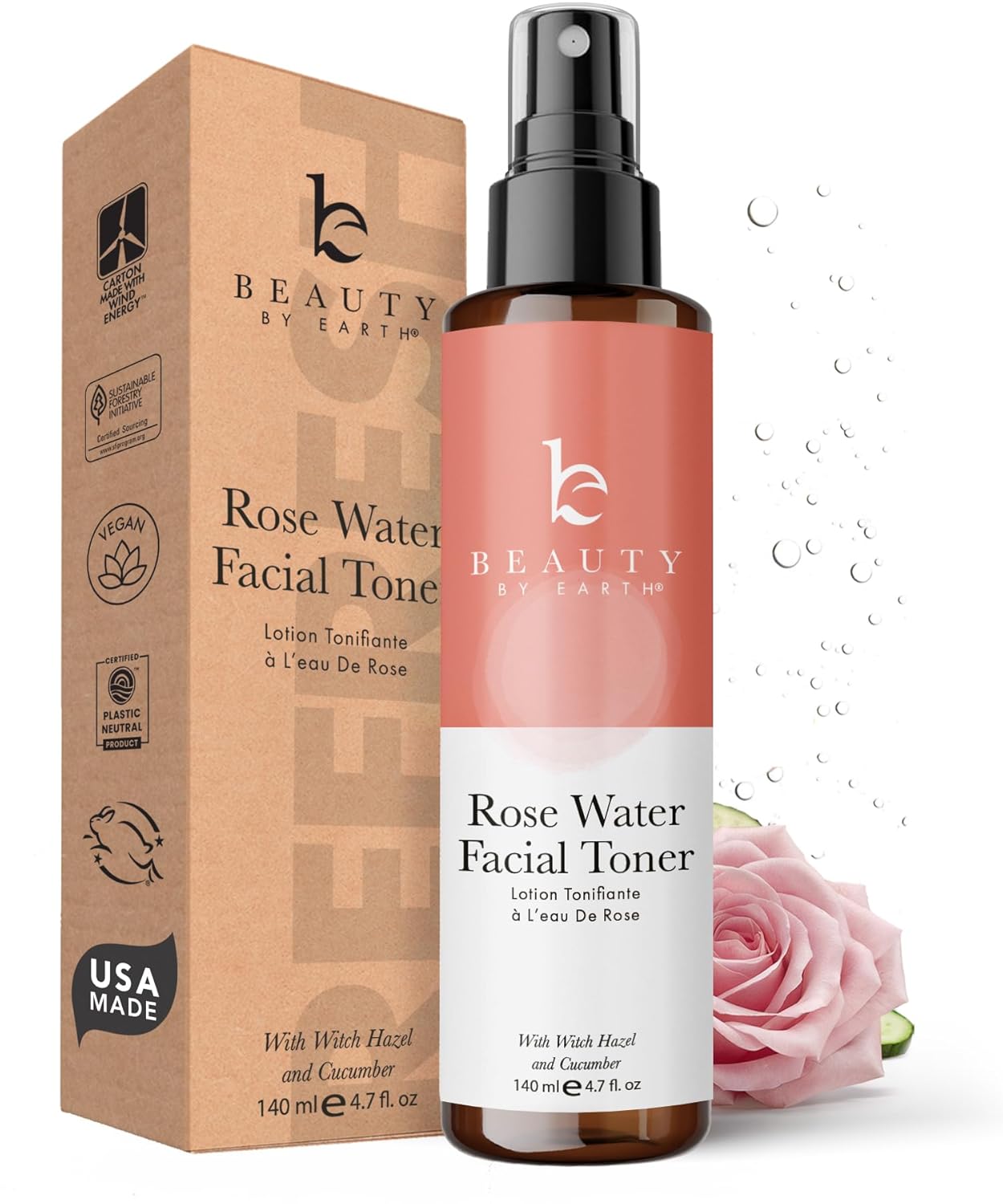Beauty by Earth Rose Water Facial Toner | B0BZ67MYNM | U.S. & CANADA