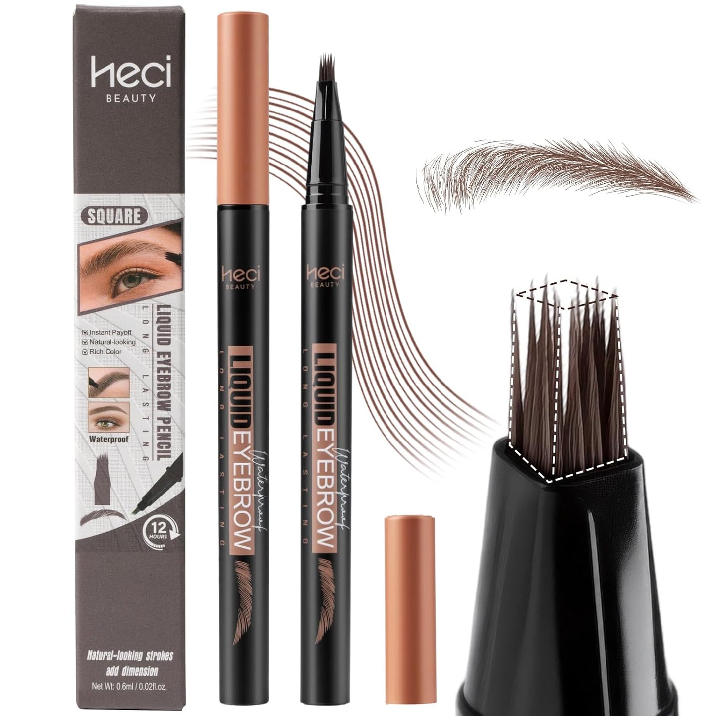 HECI Beauty Microblading Eyebrow Pencil (Dark Brown) | B0FJ1R9KQ7 | U.S. ONLY